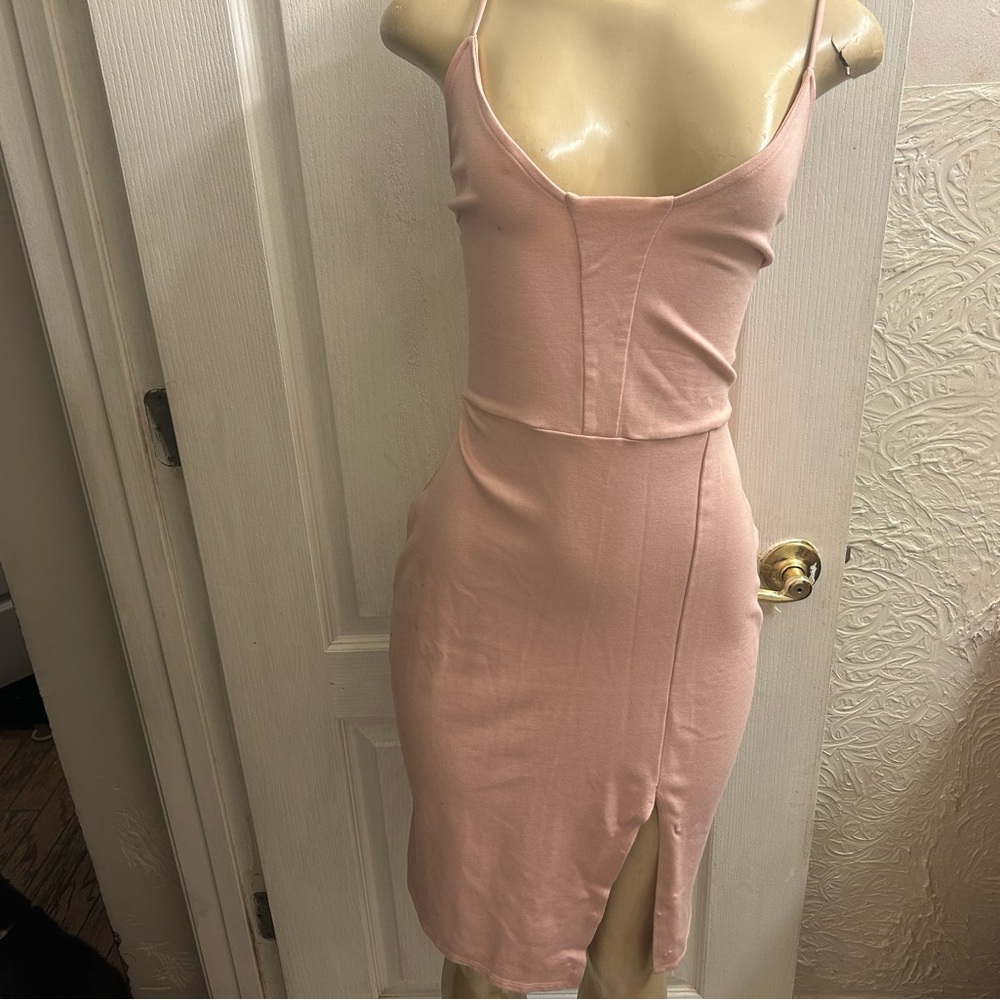 Elegant Pink Spaghetti Strap Dress